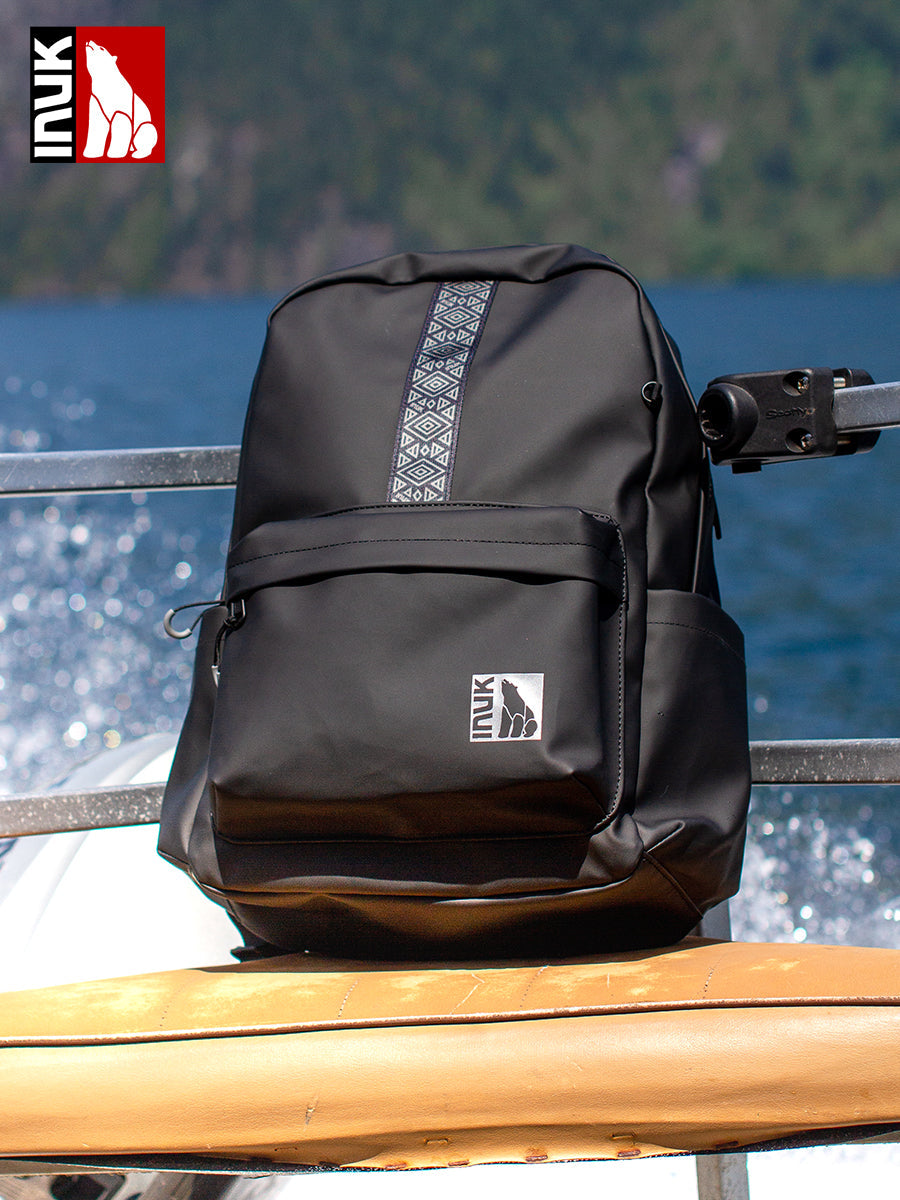 WUUL4_RR Black PU Body Backpack Recycled Fabrics (21L)