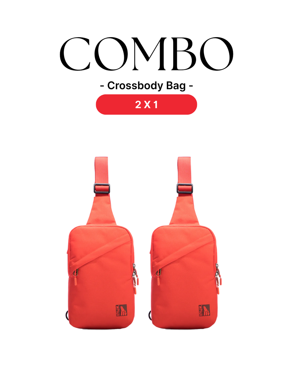 Fisher Crossbody Bag Set - Miracle Red 2pcs- Recycled Fabrics